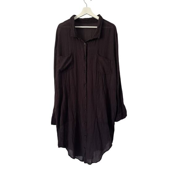 Raquel Allegra Gauze Purple Shirt Dress size 3 - Large - Picture 1 of 10